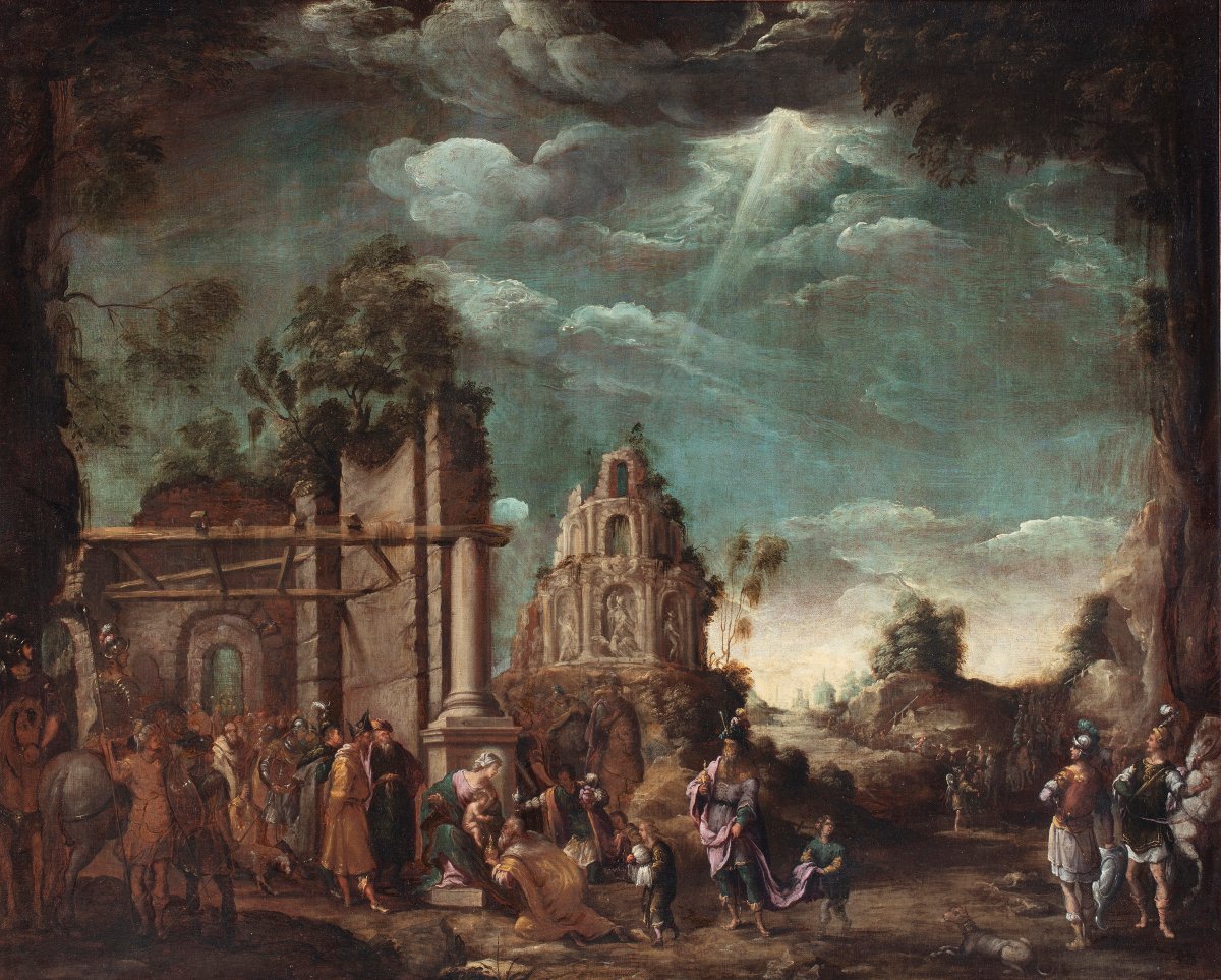 Domenico Carpinoni, "Adorazione dei Magi tra rovine classiche"-photo-2
