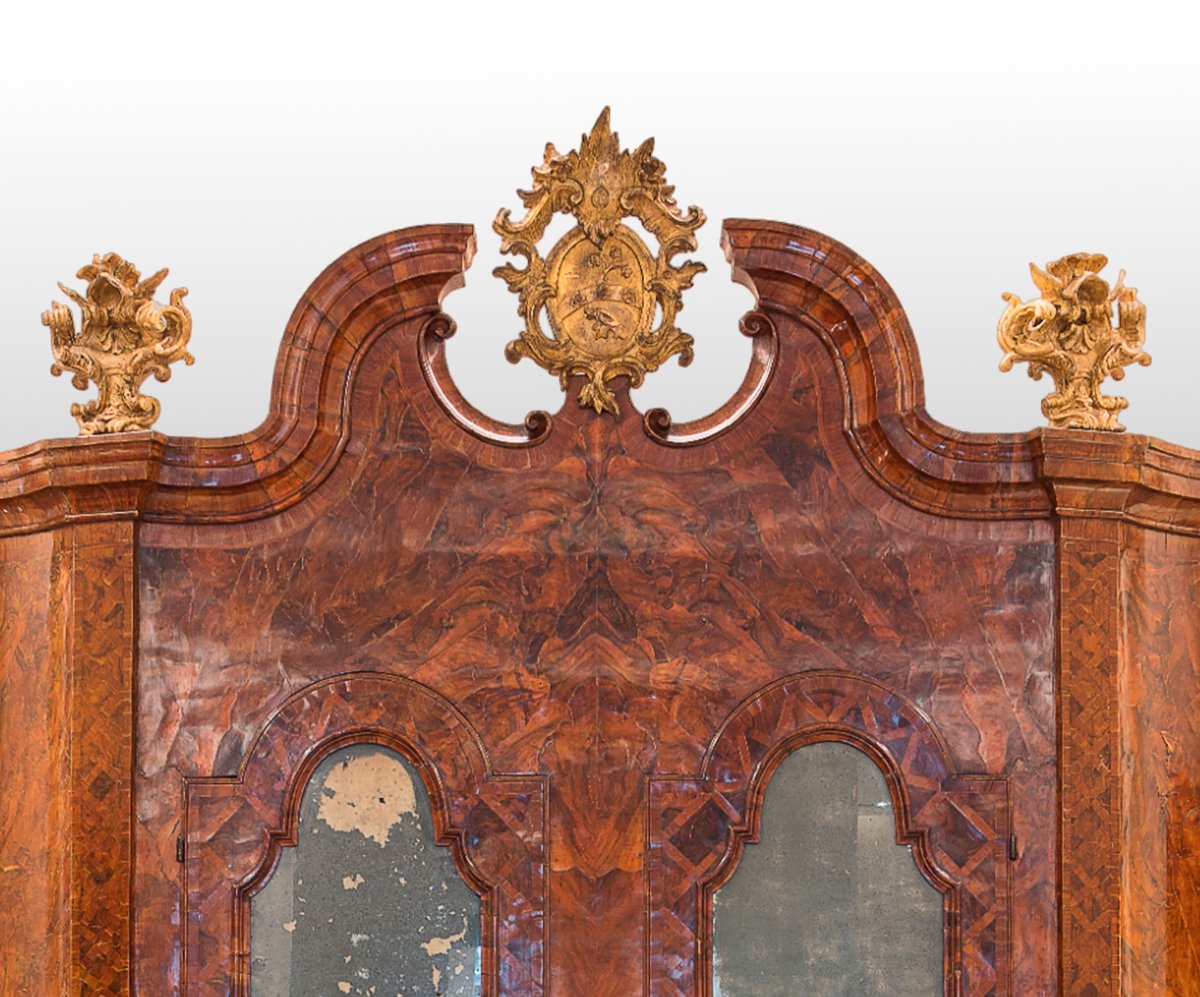 Grande trumeau veneziano lastronato in radica, secolo XVIII-photo-2