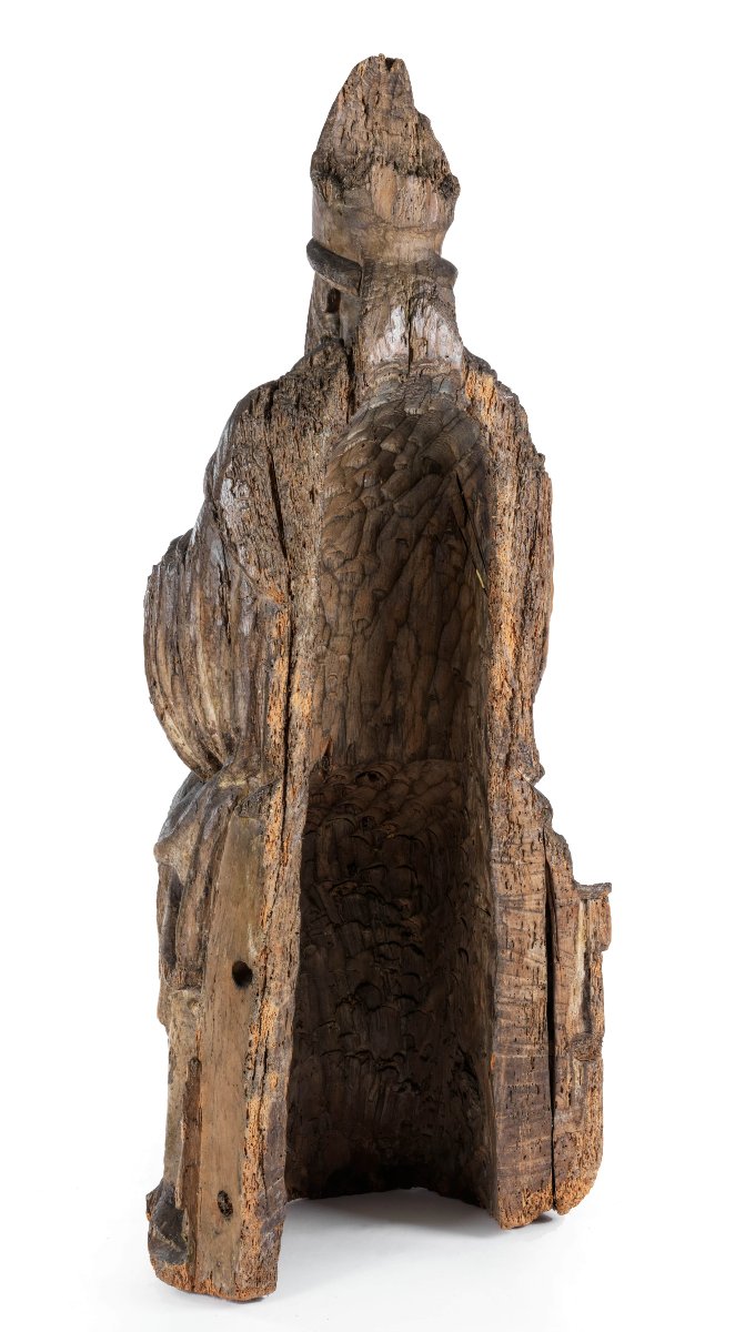 Sculture del XVII secolo,  scultura lignea raffigurante "Santo Vescovo benedicente"-photo-4