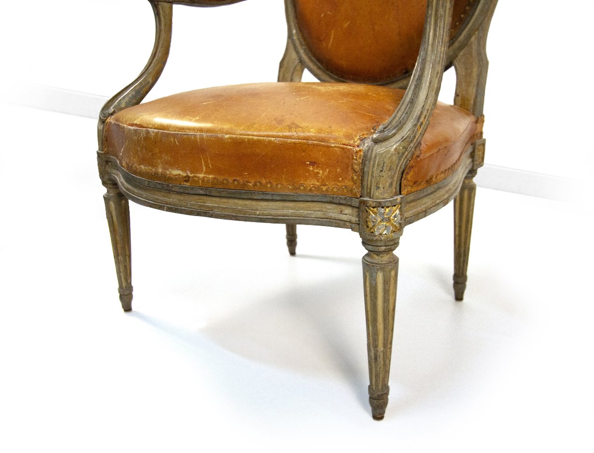 Coppia di poltrone in legno laccato, Georges Jacob, Parigi, fine del XVIII secolo-photo-2