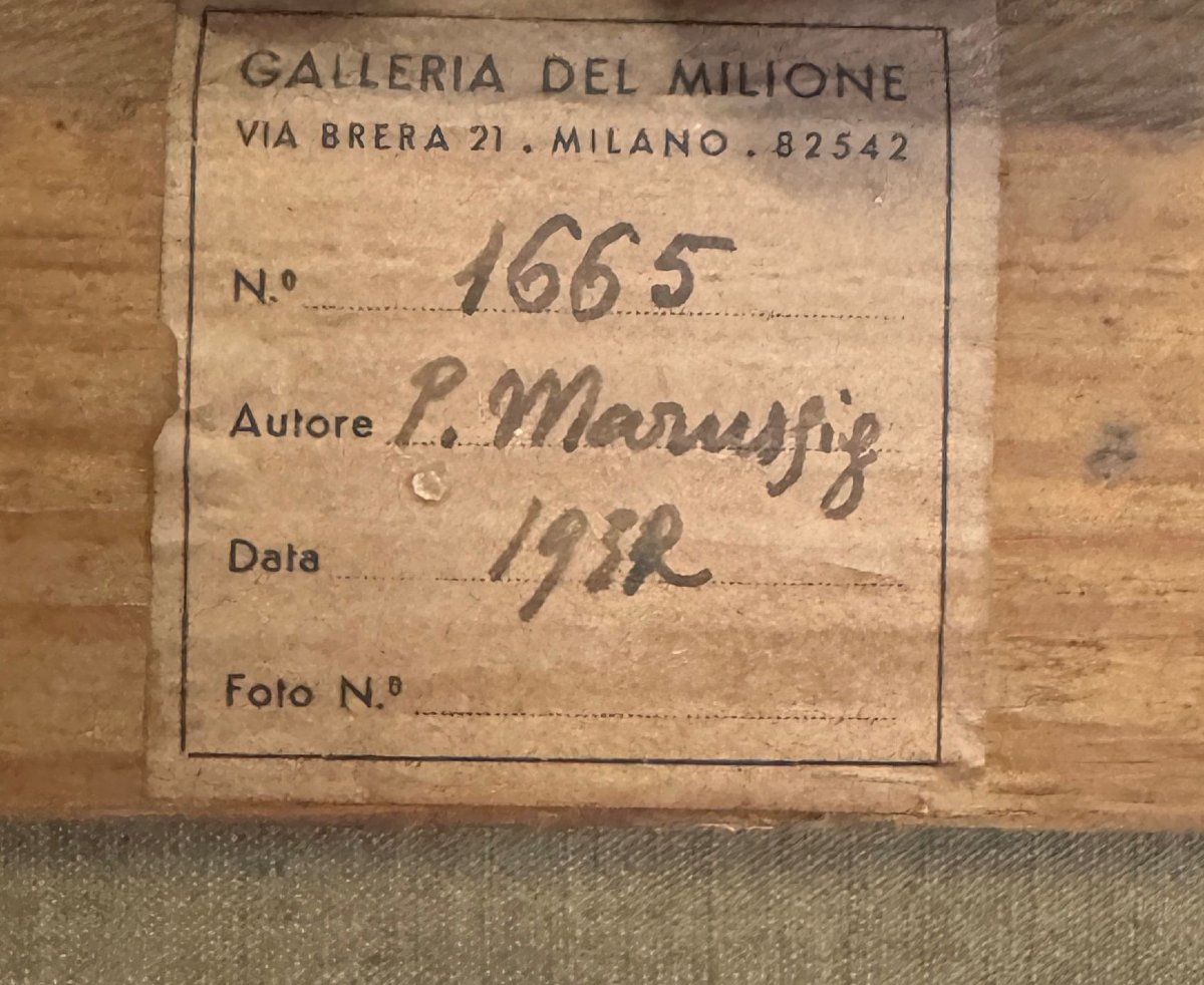 PIERO MARUSSIG, Paesaggio collinare con strada e due figure, anni '30-photo-3