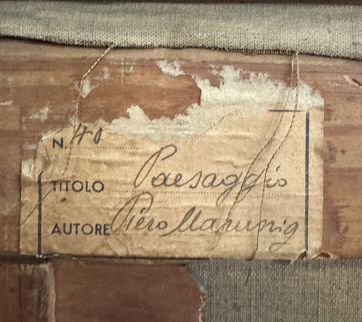 PIERO MARUSSIG, Paesaggio collinare con strada e due figure, anni '30-photo-4