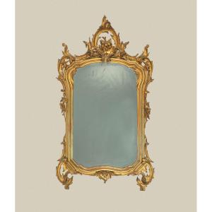 Specchiera in legno scolpito e dorato Lombardia XIX secolo