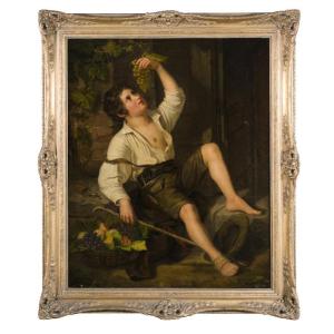 Anonimo del XIX secolo,  "Fanciullo dopo la vendemmia"