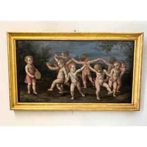 Anonimo del XVI secolo, a) Girotondo di fanciulli b) Danza di fanciulli sotto una corona