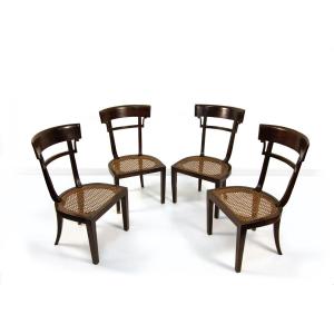 Quattro sedie in mogano, XIX secolo