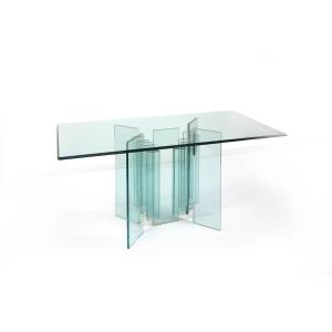 Console in cristallo trasparente, metà del XX secolo