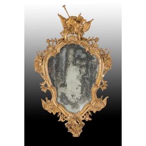 Coppia di appliques in legno scolpito intagliato e dorato, Venezia, metà del XVIII secolo