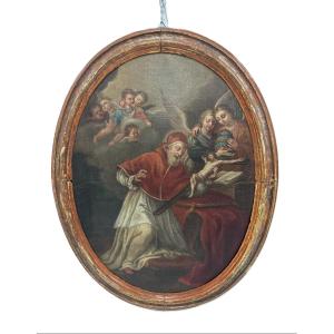 Anonimo del XVIII secolo,  "Papa Pio V e il miracolo del Crocefisso" (copia da Muratori)