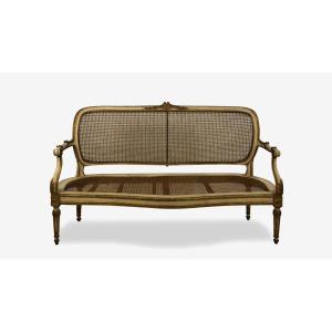 Divano in legno laccato e dorato, fine del XVIII secolo