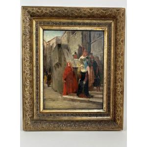 Eleuterio Pagliano (Casale Monferrato, 1826 - Milano, 1903) Dante incontra Beatrice,