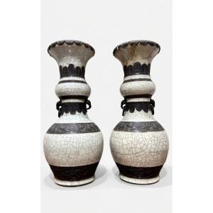 Coppia di vasi in porcellana, Cina, XIX secolo