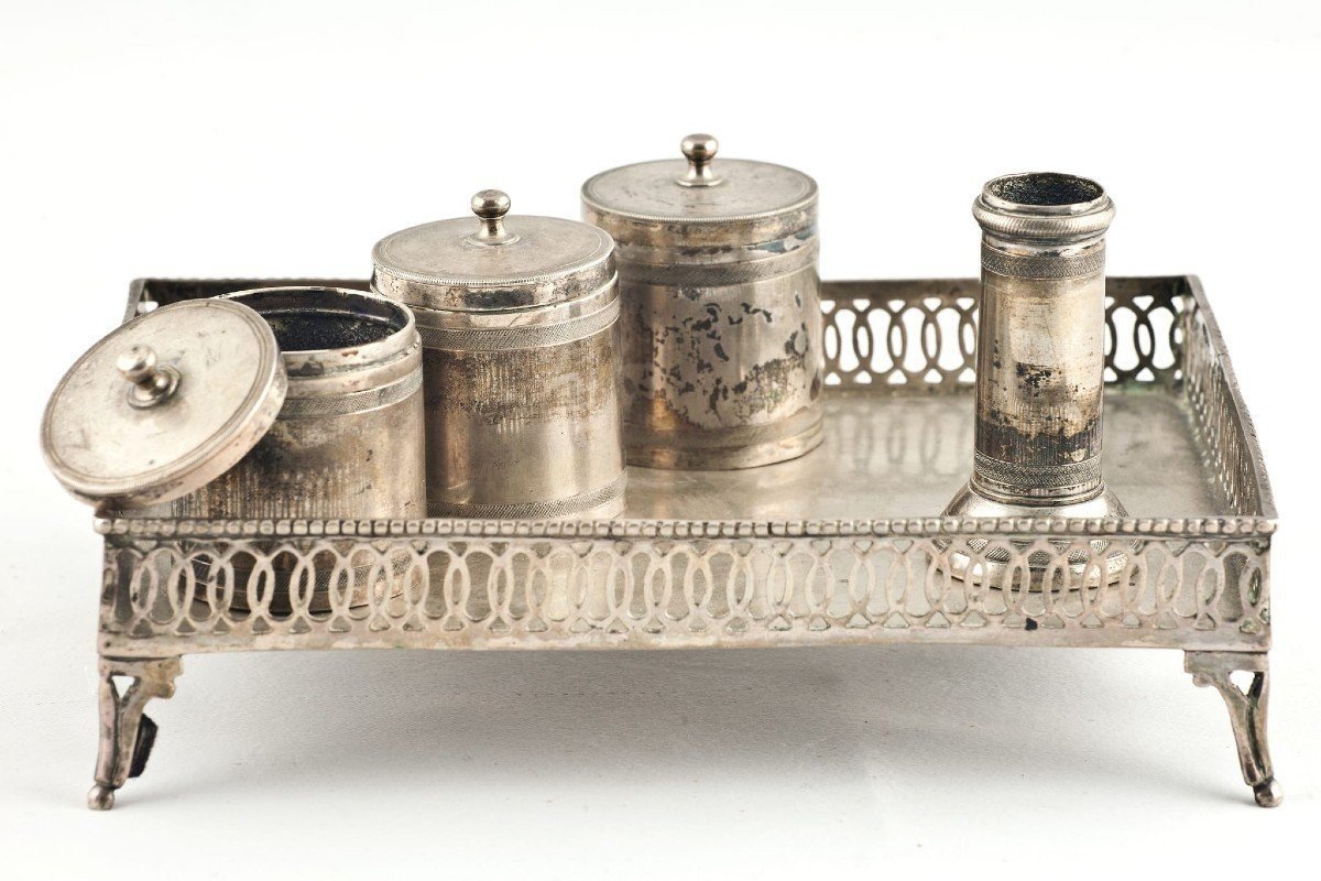 elegante calamaiera in argento napoletana-photo-3