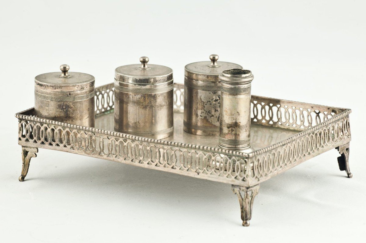 elegante calamaiera in argento napoletana