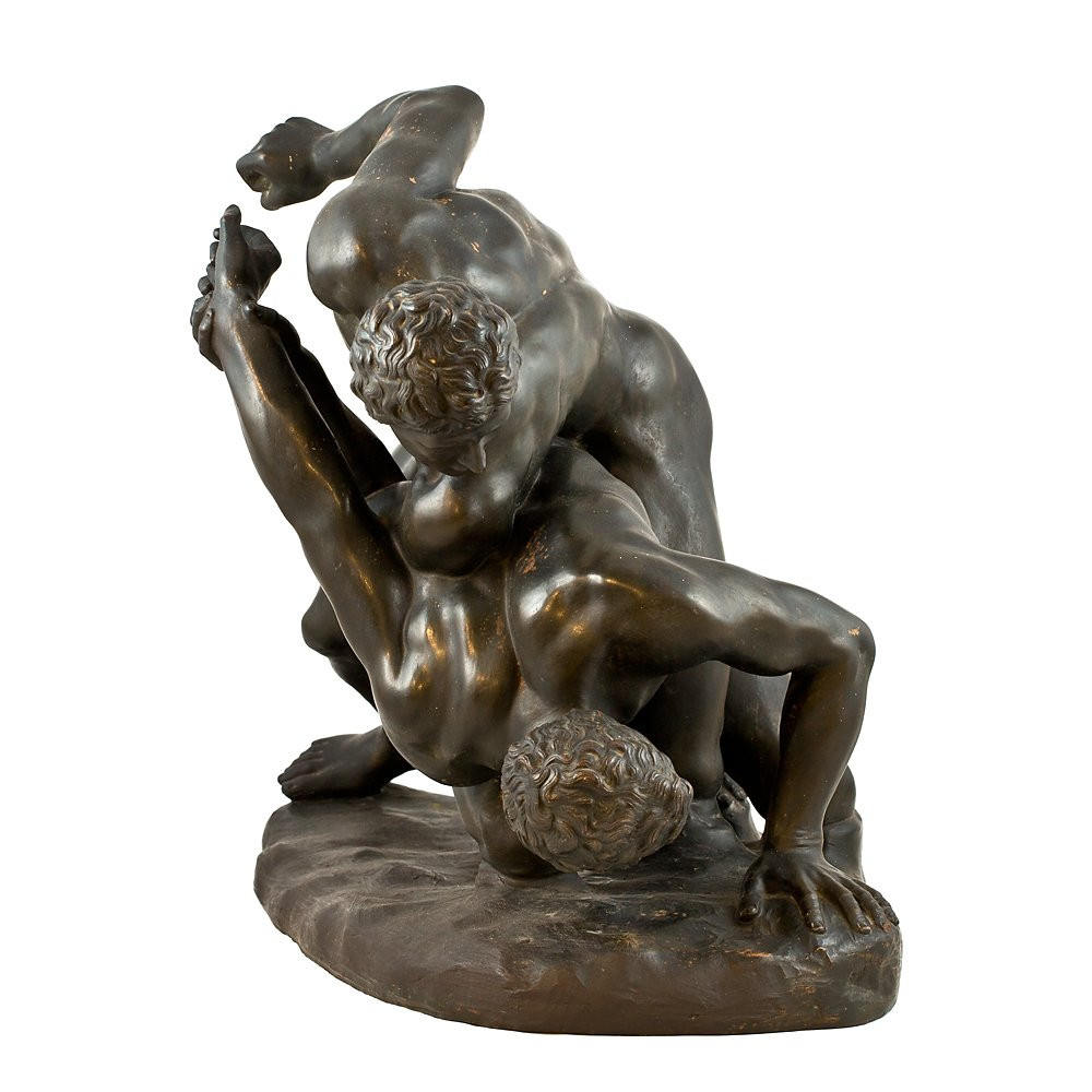Scultura raffigurante due lottatori-photo-2