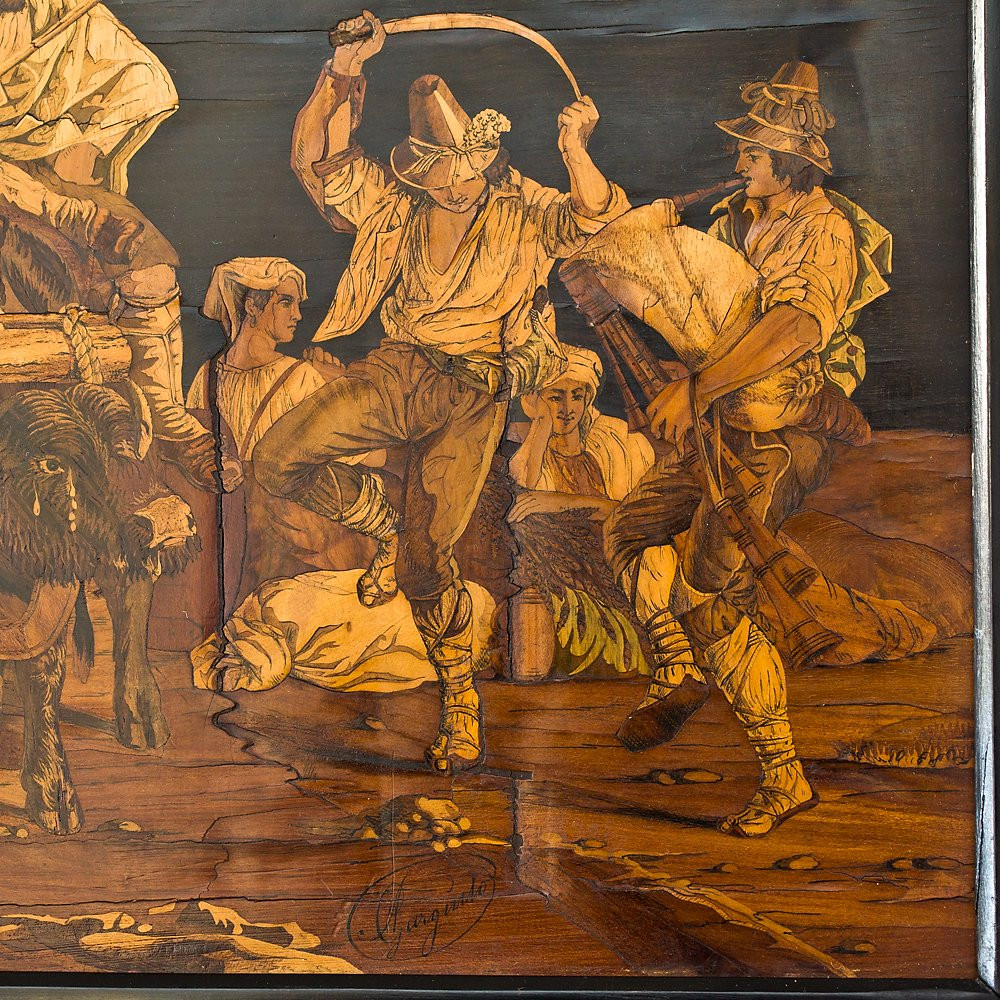 Placca raffigurante “il Carro di San Germano” firmata “Amerigo Gargiulo”-photo-2