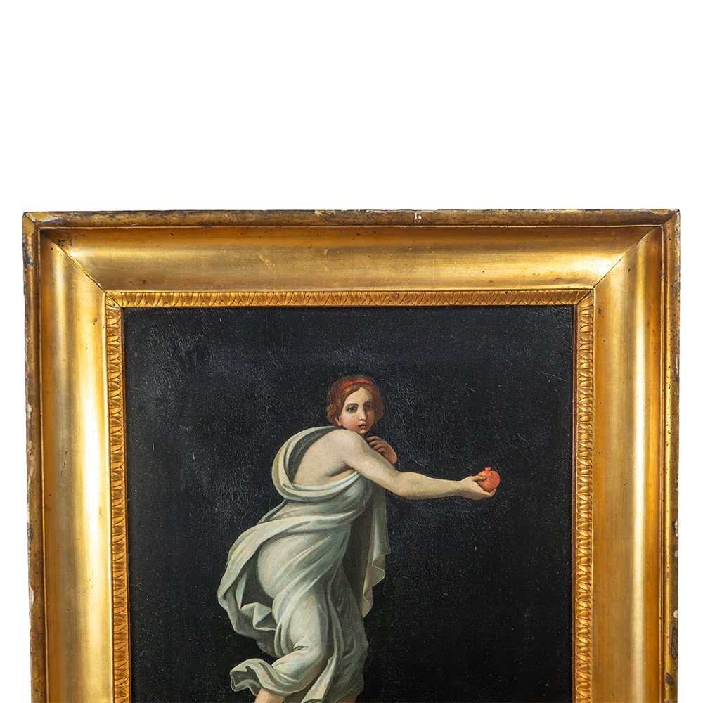 Coppia di Dipinti neoclassici con cornice dorata – Angelo Maestri-photo-4