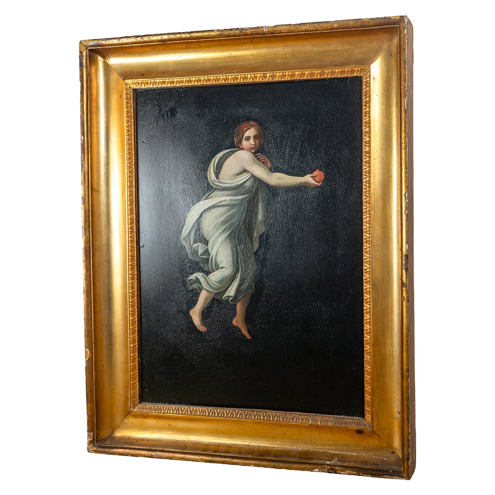 Coppia di Dipinti neoclassici con cornice dorata – Angelo Maestri-photo-5