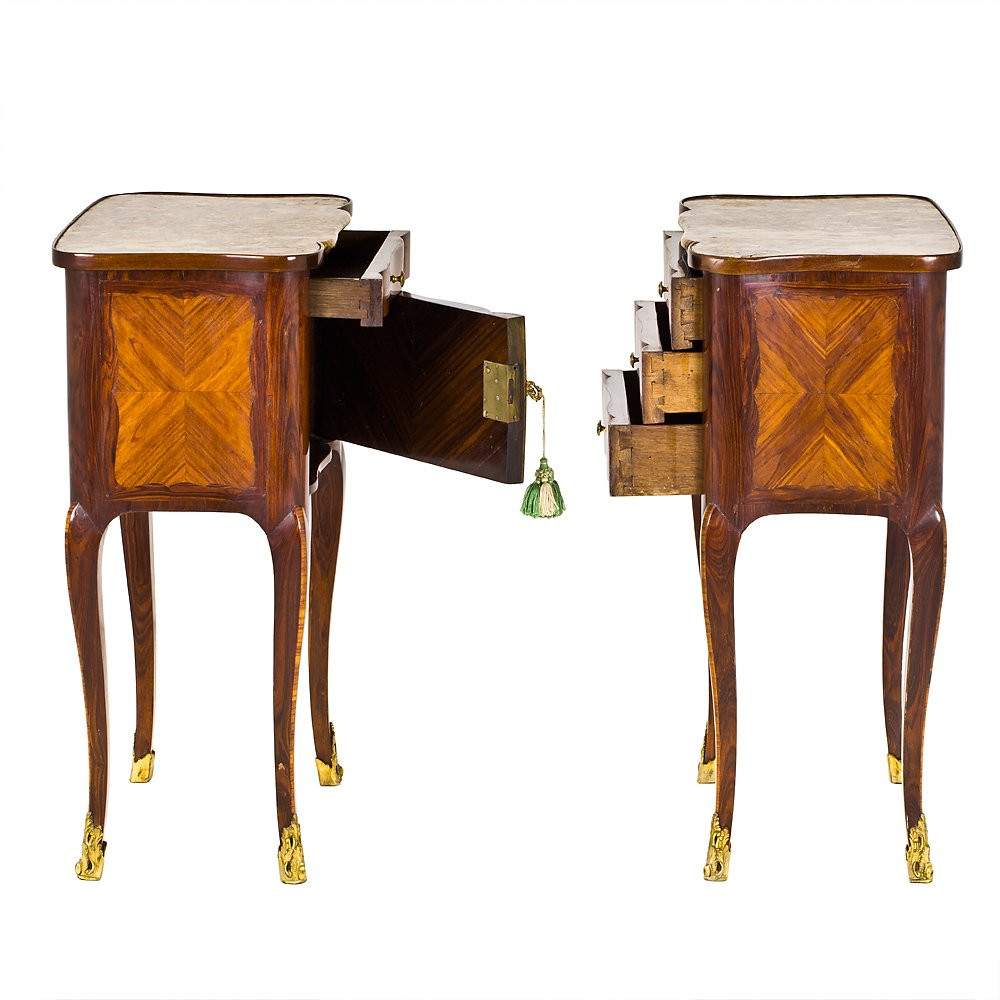 Coppia di Comodini da centro Luigi XV Genova-photo-3