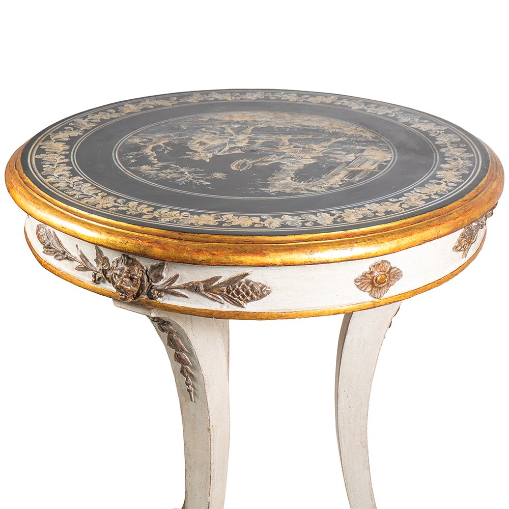 Tavolino Napoletano  - Piano in Ardesia dipinto-photo-2