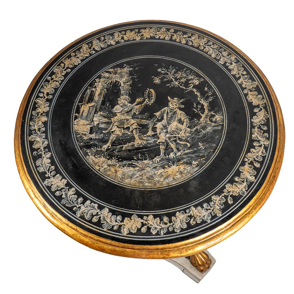 Tavolino Napoletano  - Piano in Ardesia dipinto-photo-3