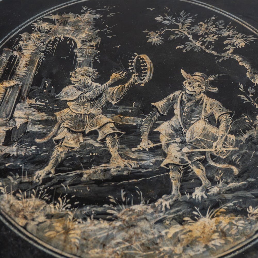 Tavolino Napoletano  - Piano in Ardesia dipinto-photo-1