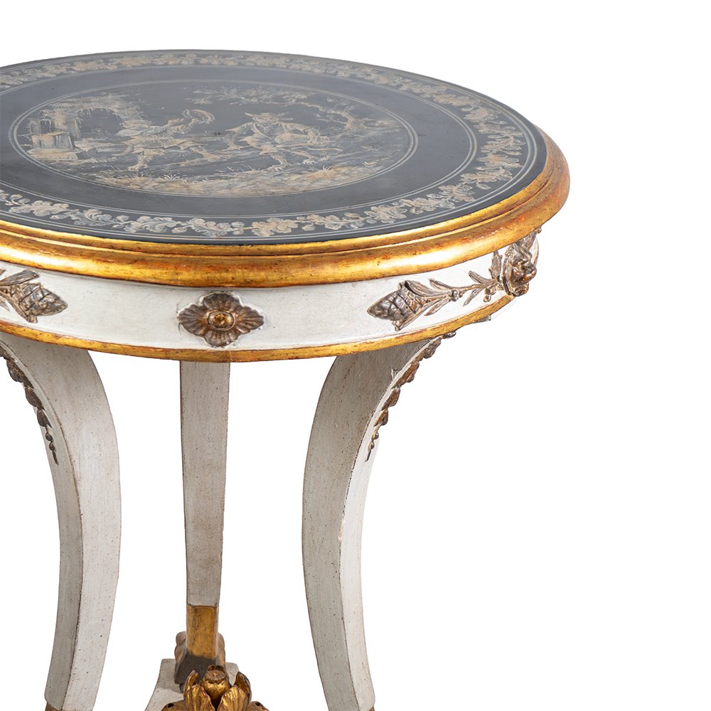 Tavolino Napoletano  - Piano in Ardesia dipinto-photo-2