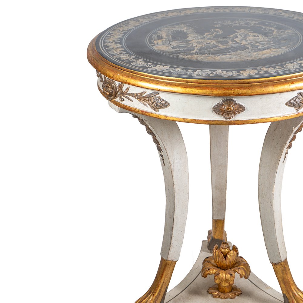 Tavolino Napoletano  - Piano in Ardesia dipinto-photo-4