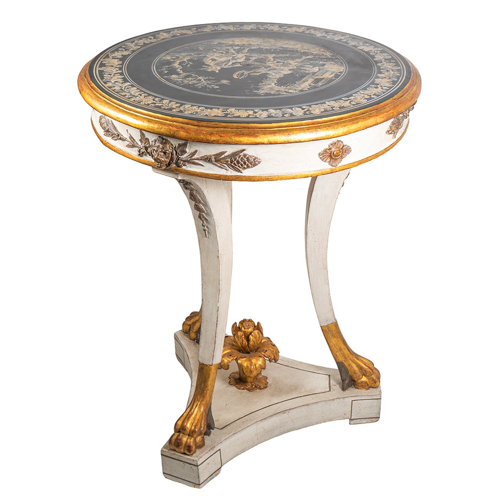 Tavolino Napoletano  - Piano in Ardesia dipinto-photo-5