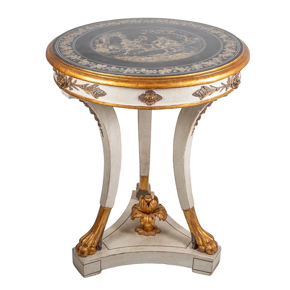 Tavolino Napoletano  - Piano in Ardesia dipinto