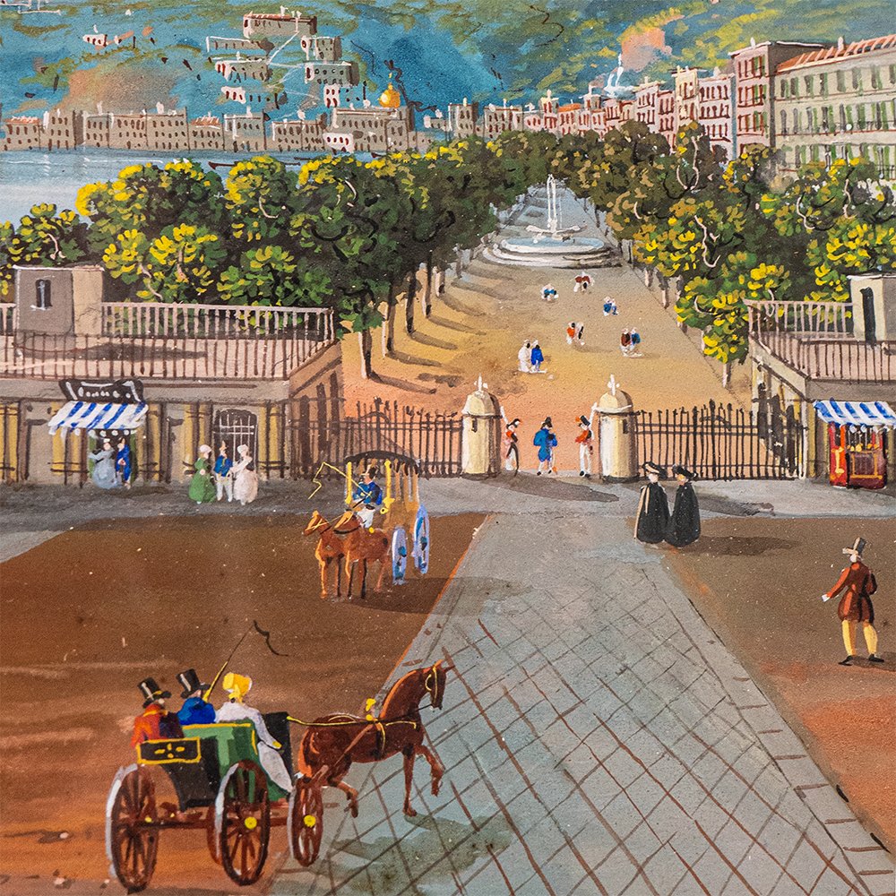 Coppia di Gouache su carta – Vedute di Napoli - Giuseppe Scoppa-photo-5