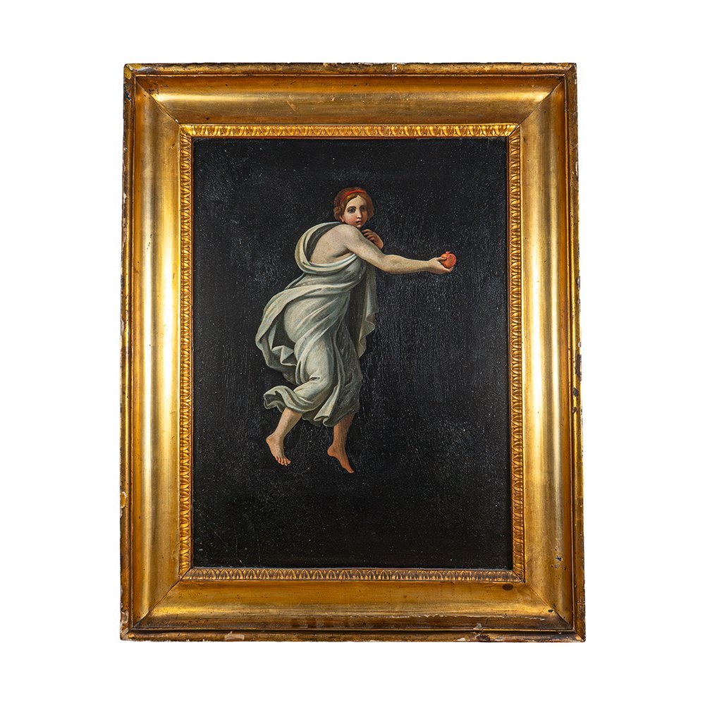 Coppia di Dipinti neoclassici con cornice dorata – Angelo Maestri-photo-2