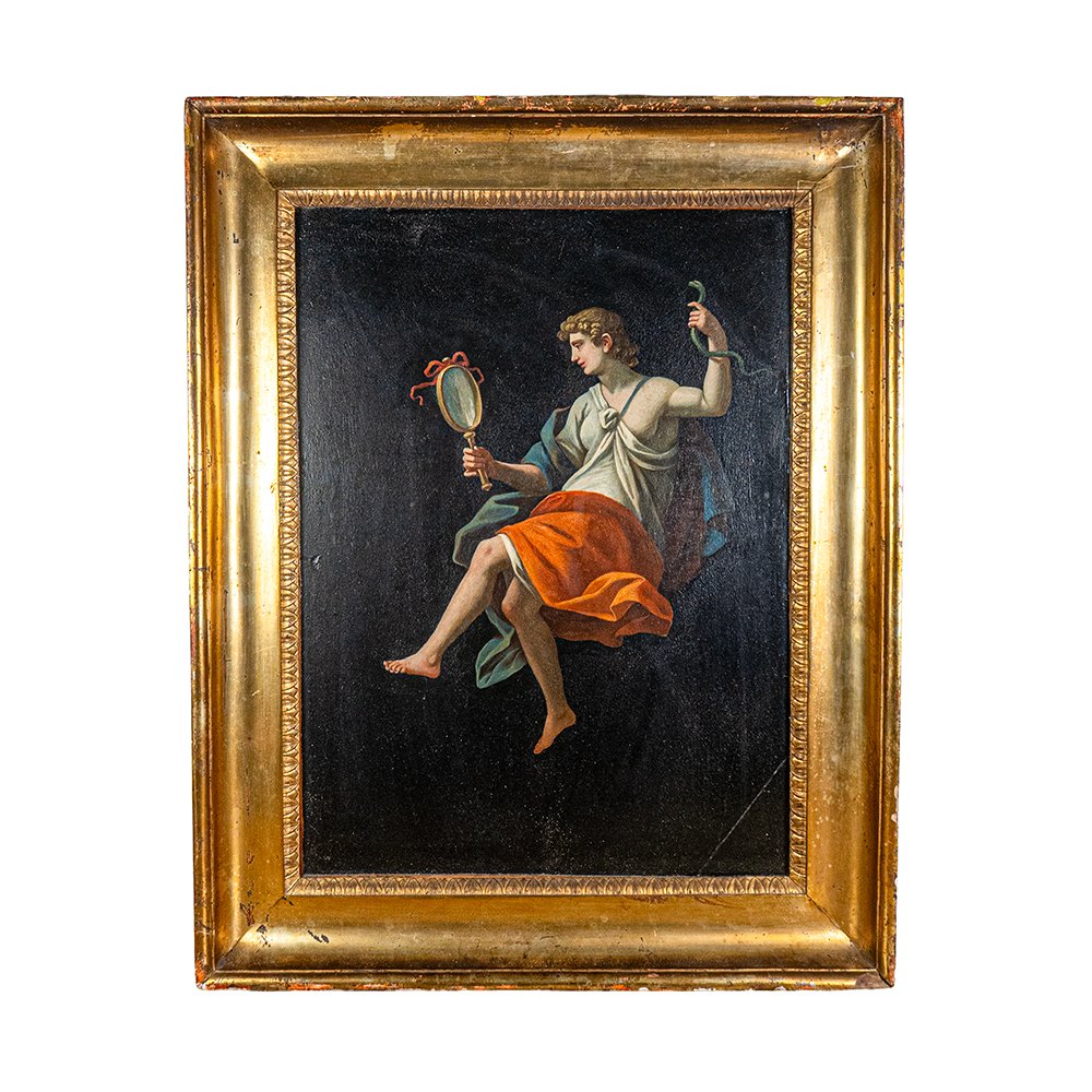 Coppia di Dipinti neoclassici con cornice dorata – Angelo Maestri-photo-3