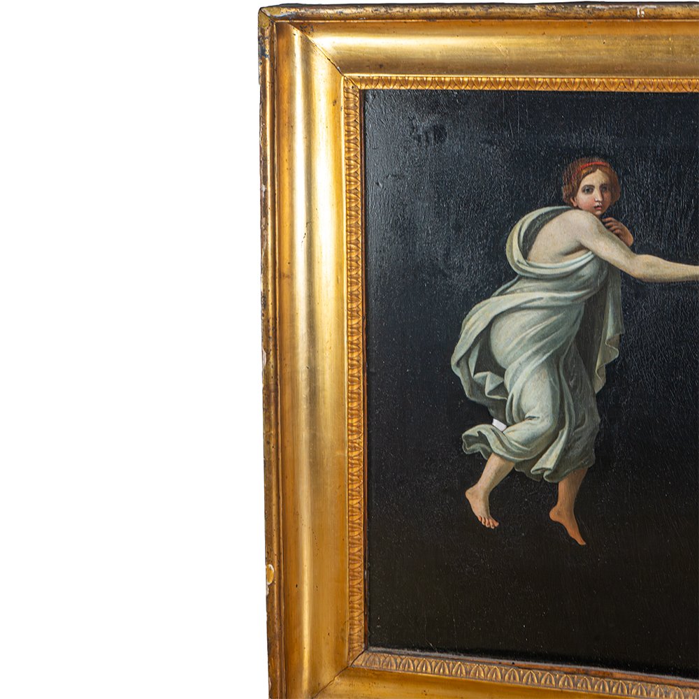 Coppia di Dipinti neoclassici con cornice dorata – Angelo Maestri-photo-4