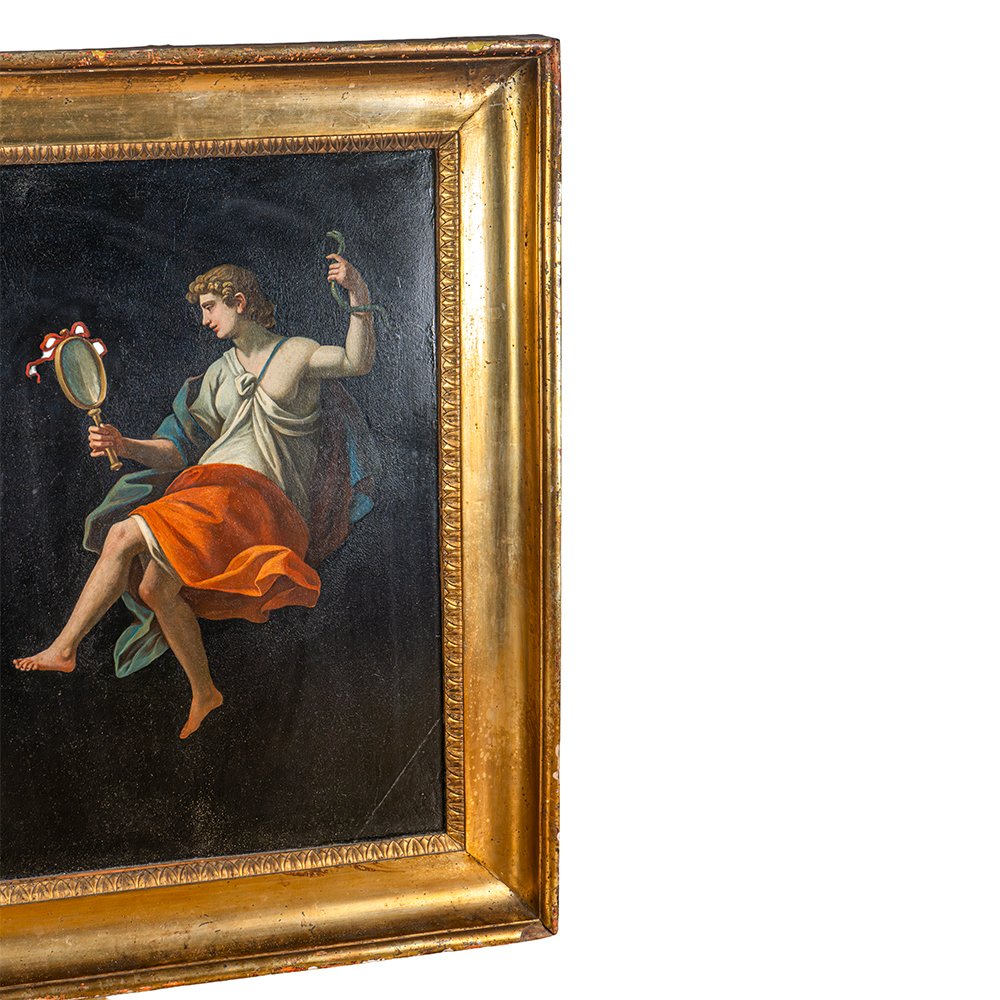 Coppia di Dipinti neoclassici con cornice dorata – Angelo Maestri-photo-1