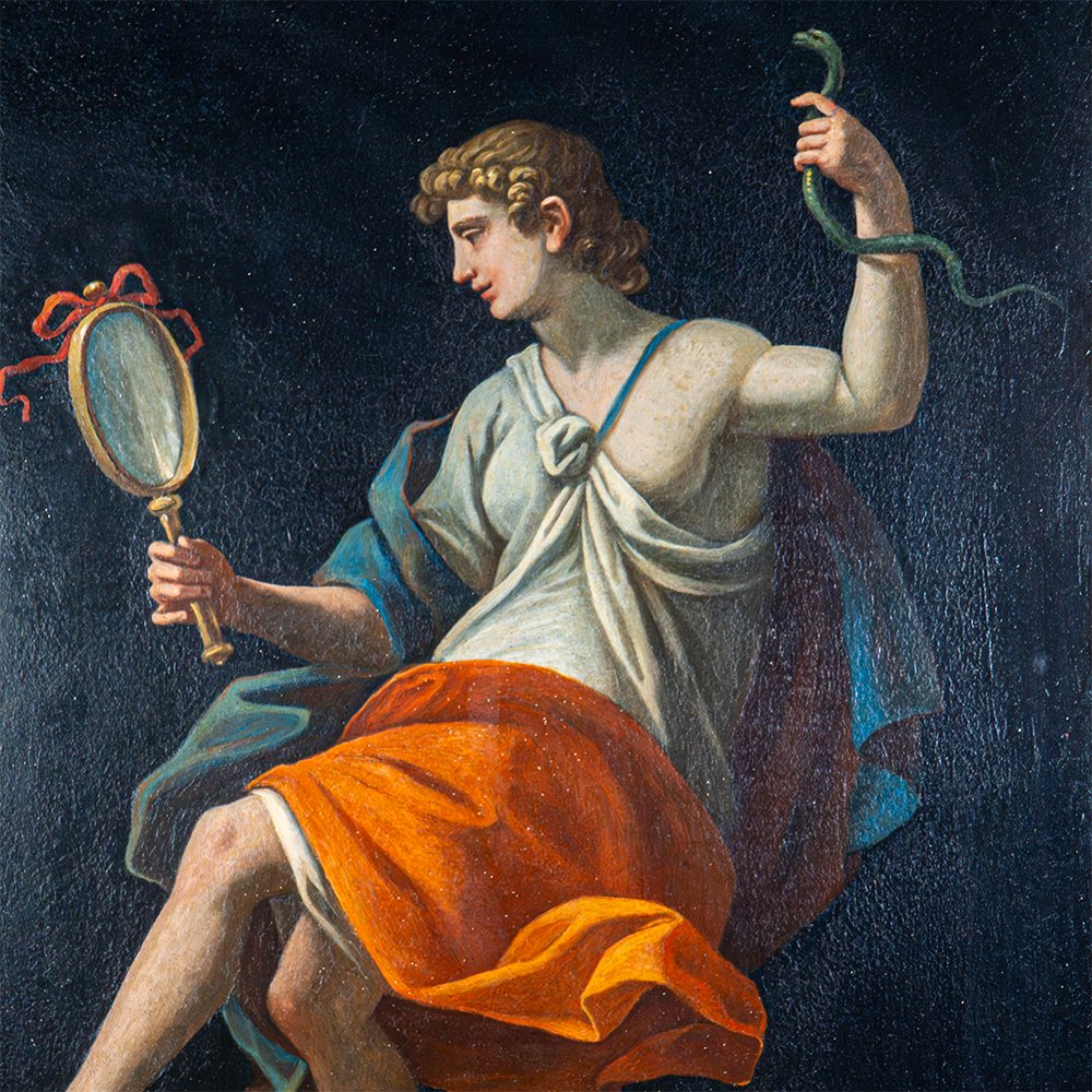 Coppia di Dipinti neoclassici con cornice dorata – Angelo Maestri-photo-3