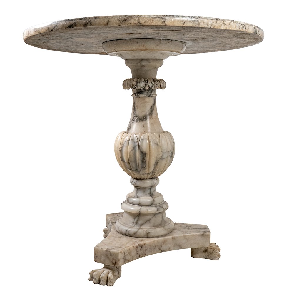 Tavolino intarsiato in marmi policromi-photo-3