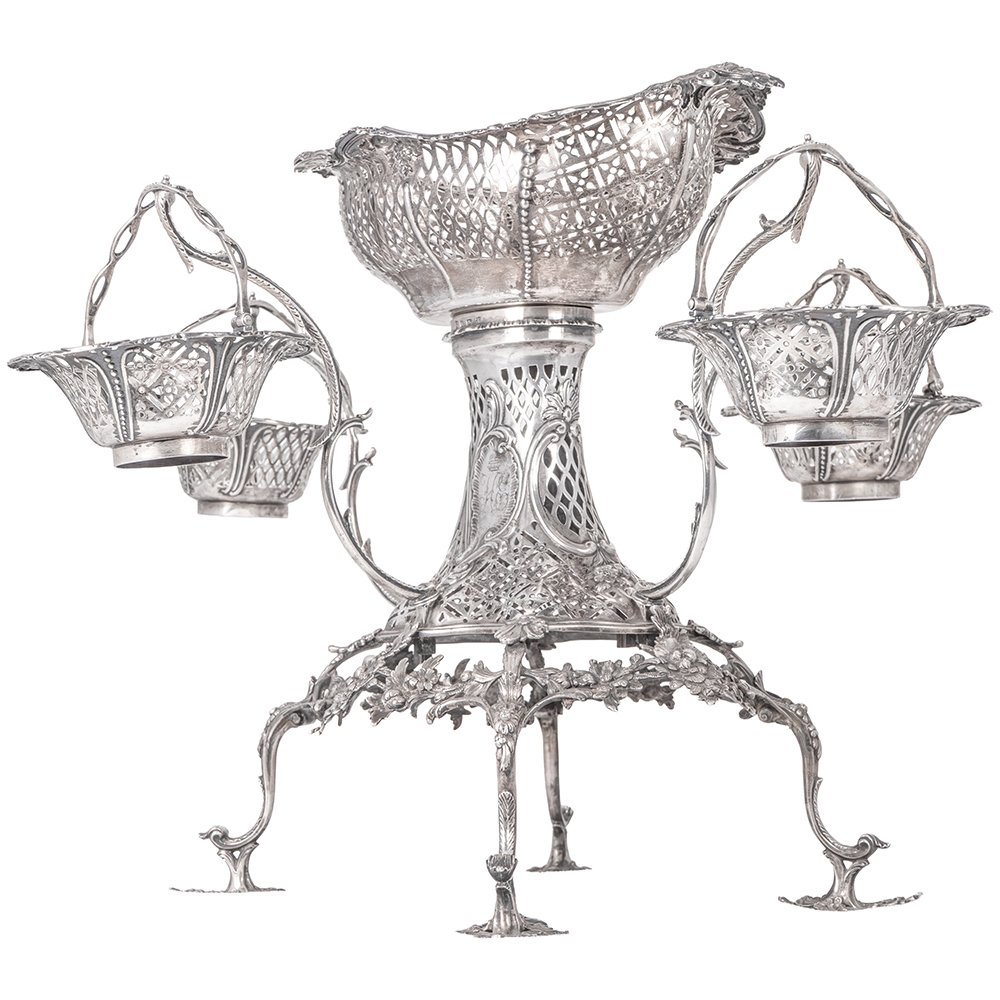 Importante Epergne georgiana in argento sterling-photo-2