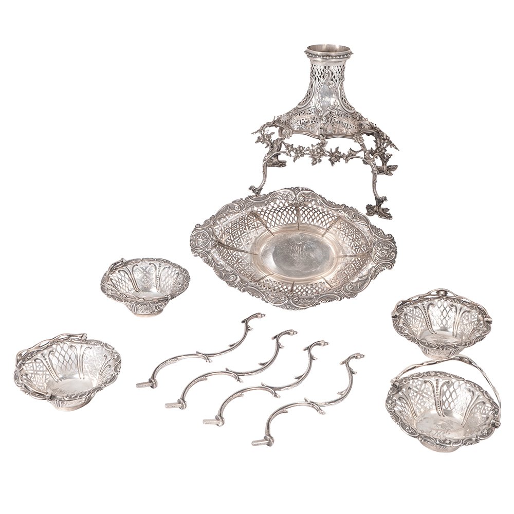 Importante Epergne georgiana in argento sterling-photo-3