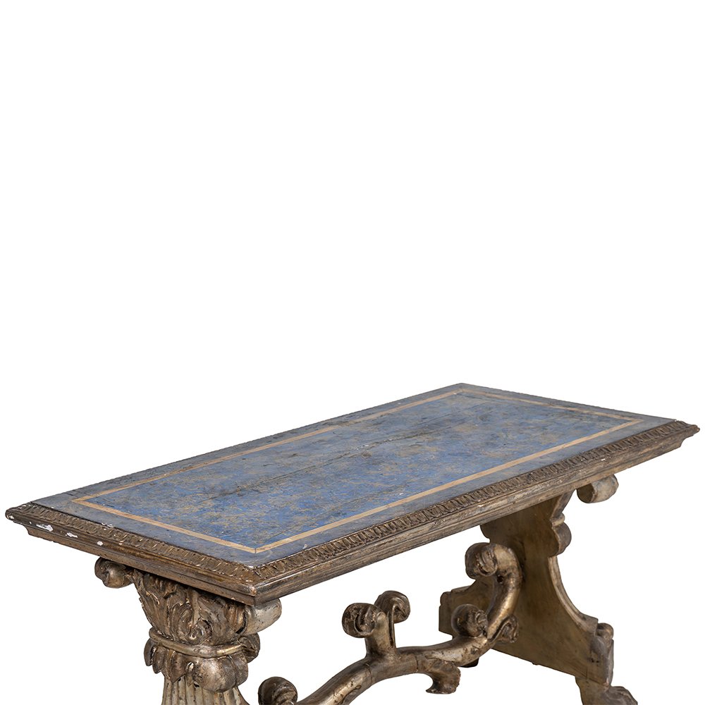 Tavolino basso con piano laccato in lapislazzulo-photo-2