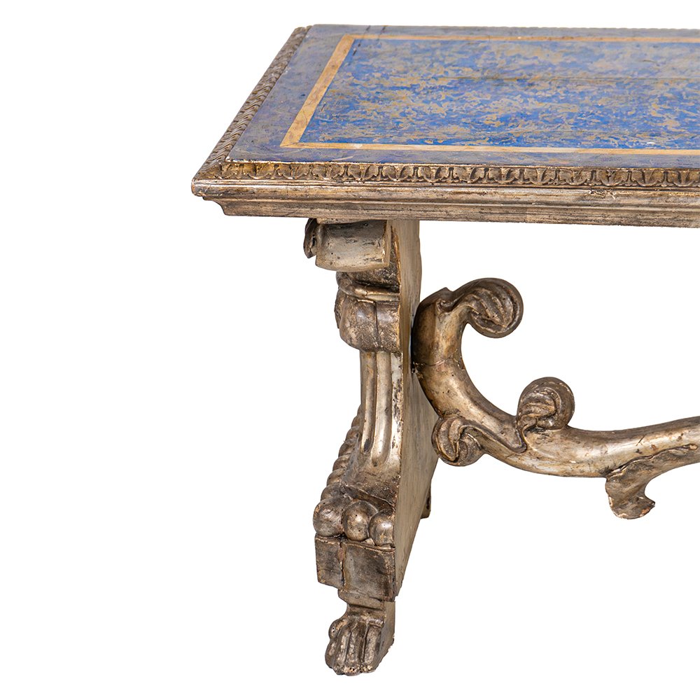 Tavolino basso con piano laccato in lapislazzulo-photo-3