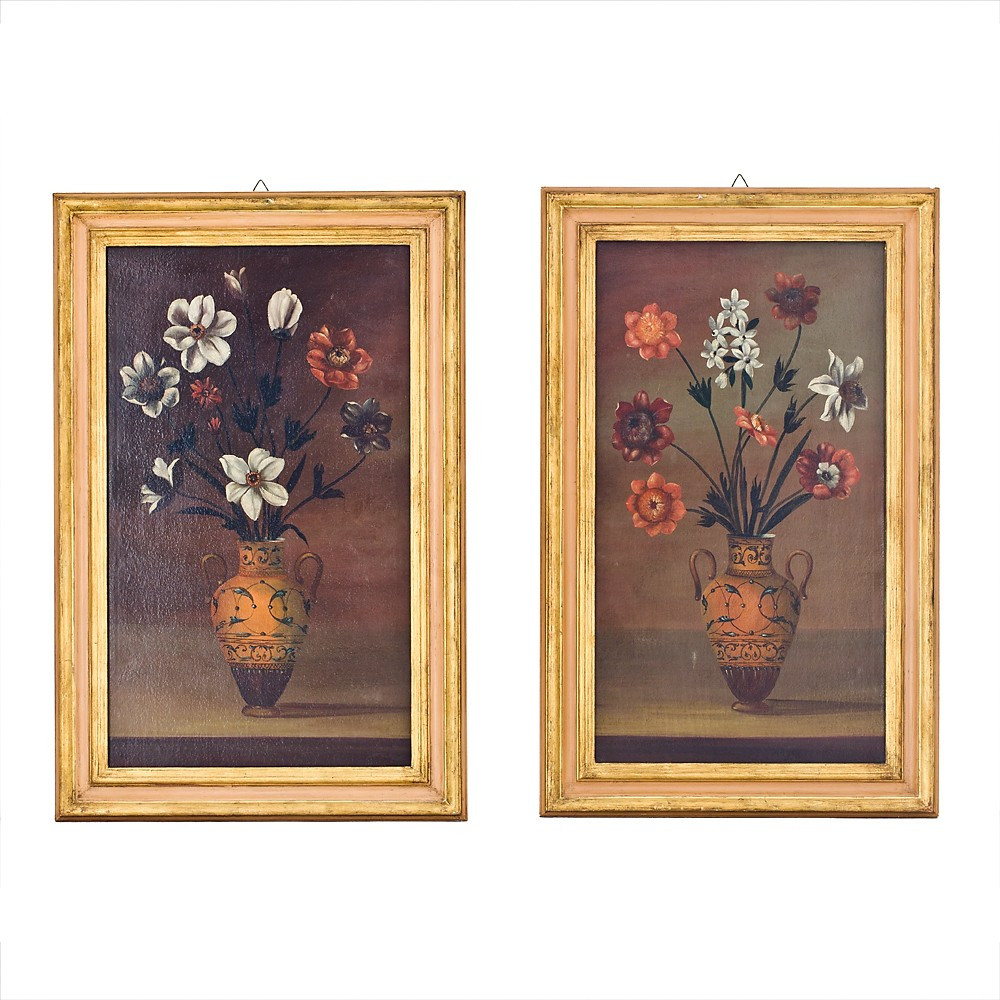 Coppia di Dipinti raffiguranti due Nature Morte