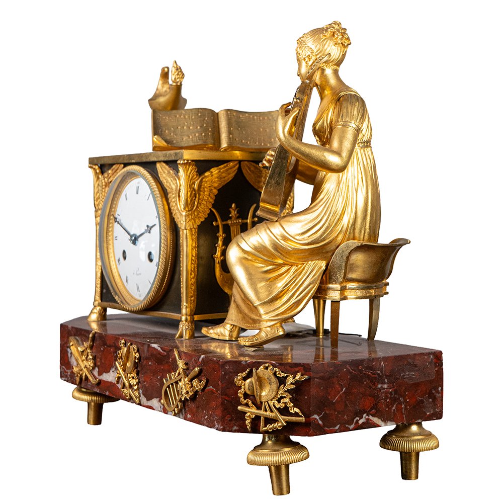 Orologio raffigurante donna con strumento musicale-photo-2