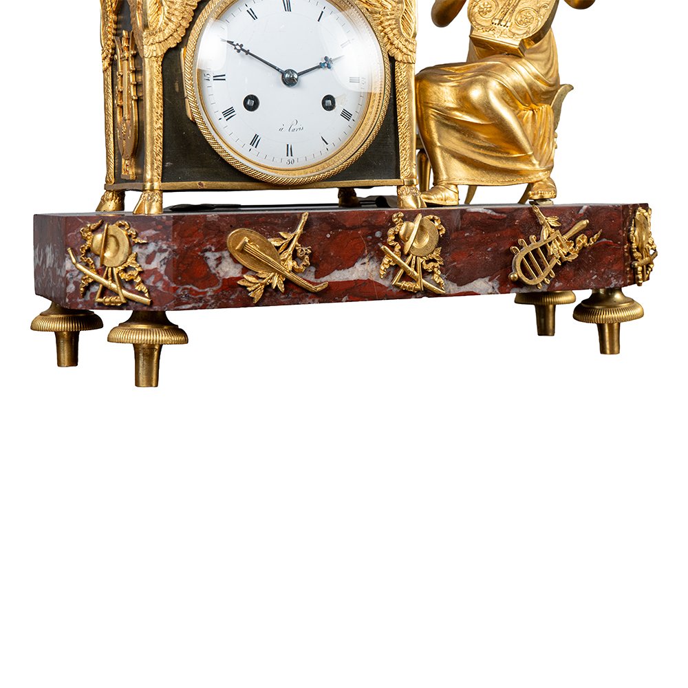 Orologio raffigurante donna con strumento musicale-photo-3