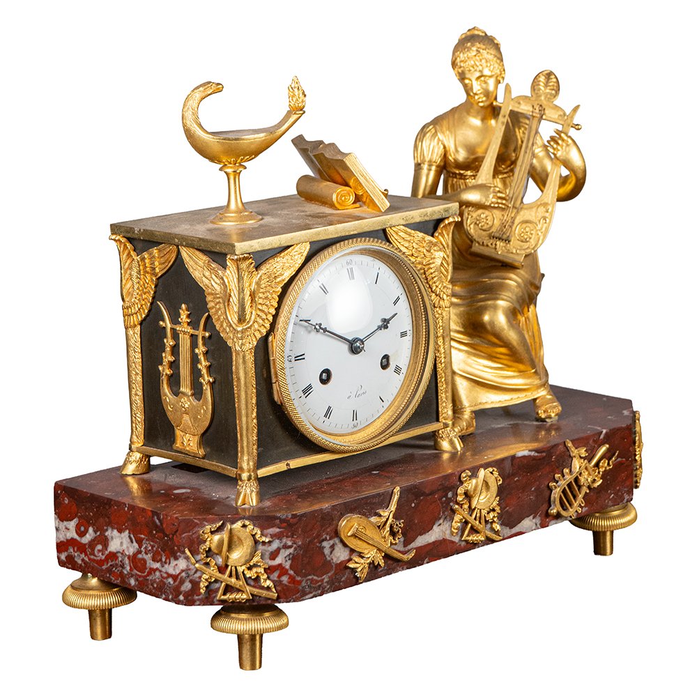 Orologio raffigurante donna con strumento musicale-photo-2