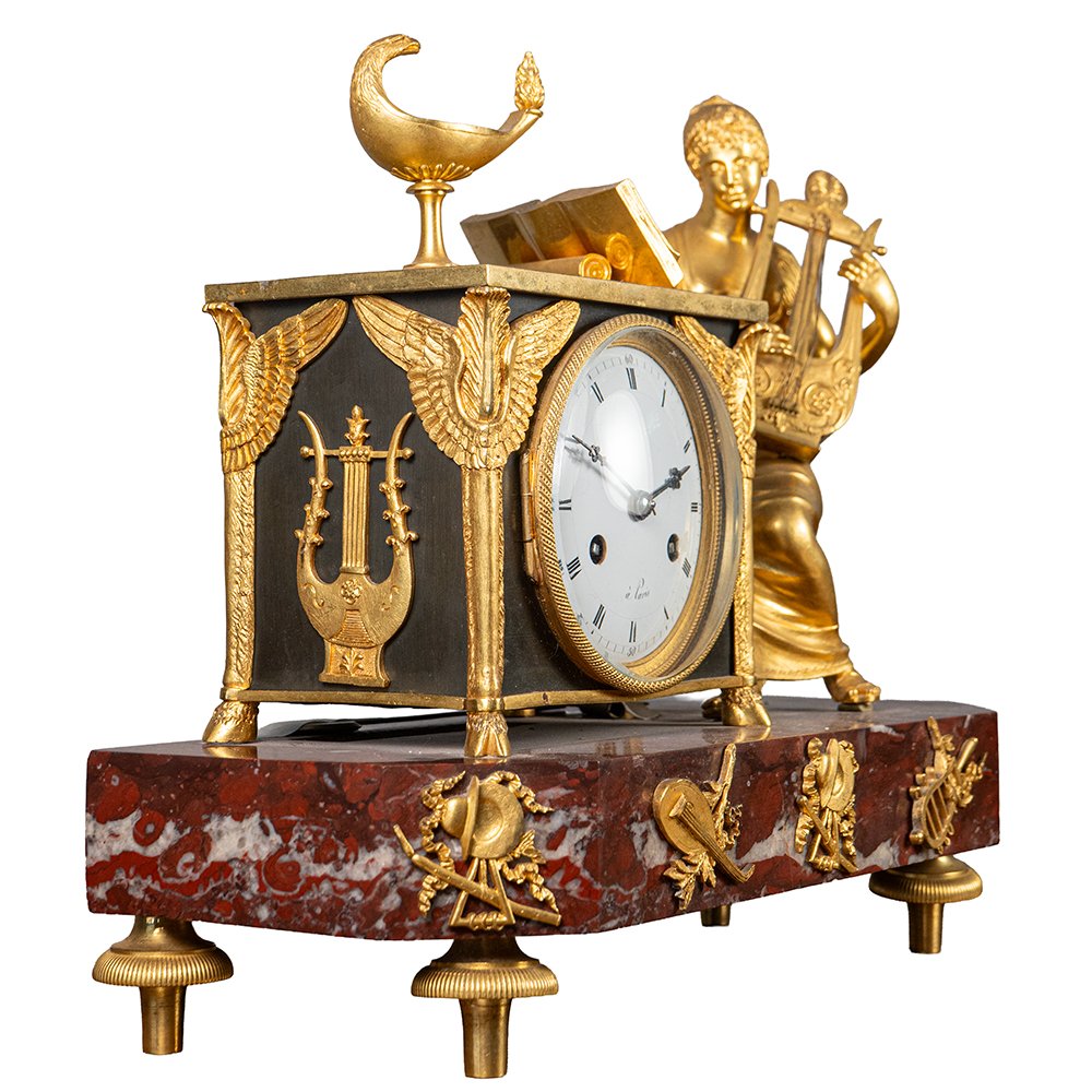 Orologio raffigurante donna con strumento musicale-photo-3