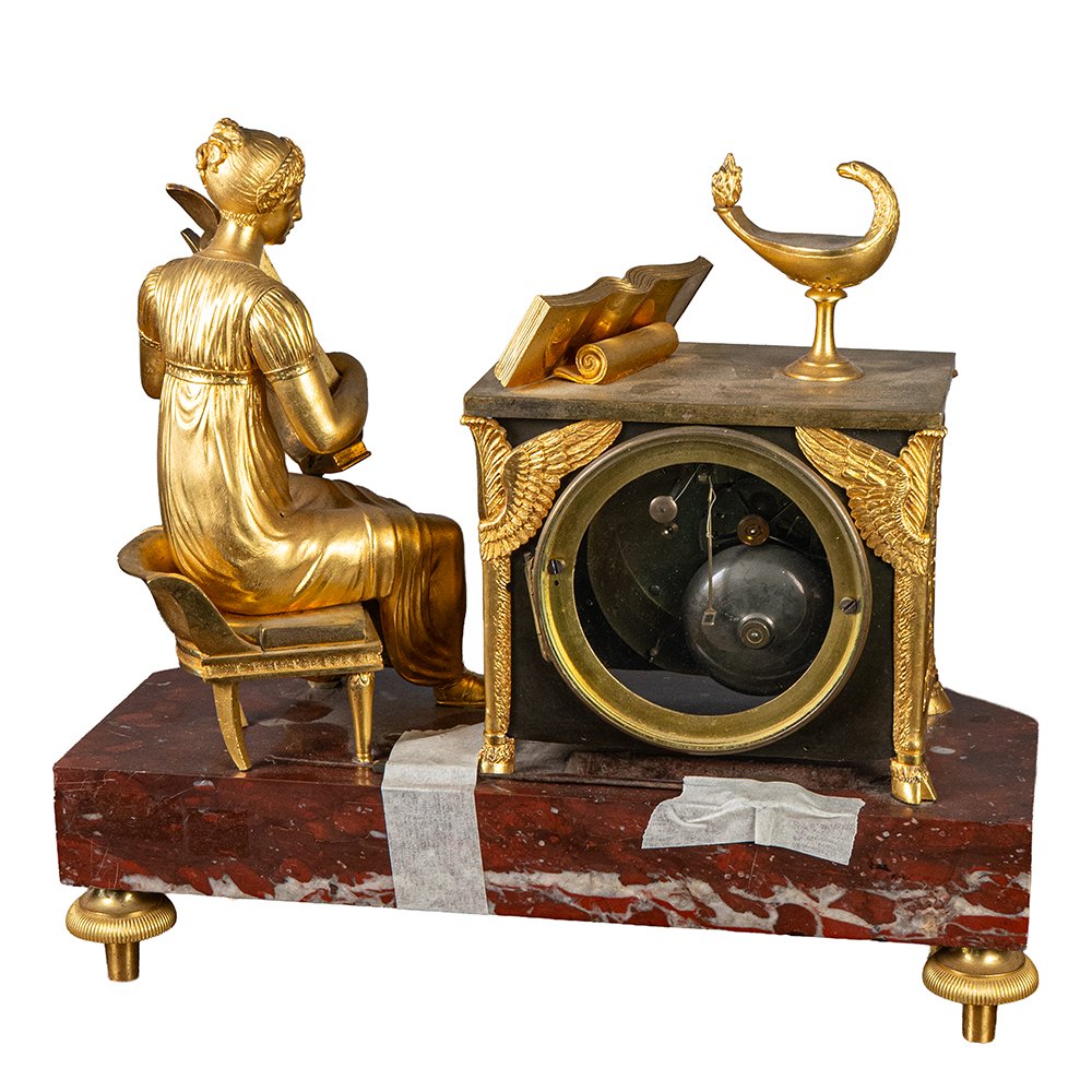 Orologio raffigurante donna con strumento musicale-photo-4