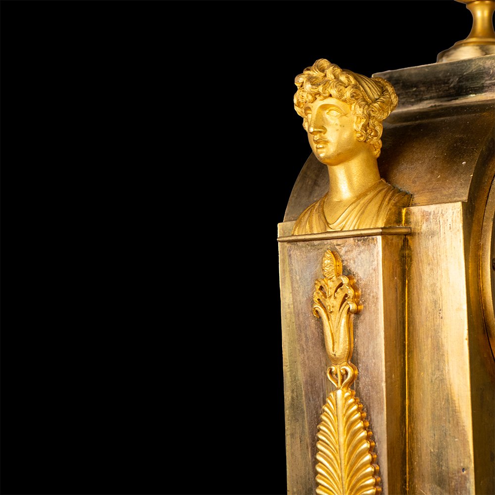 Orologio in bronzo cesellato e dorato-photo-4