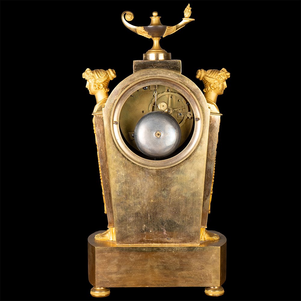 Orologio in bronzo cesellato e dorato-photo-6