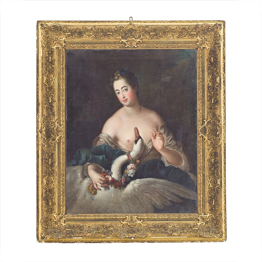 Ritratto della ballerina Santina Olivieri detta la Reggiana come Leda – Antoine Pesne (1683-175